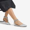 imageDREAM PAIRS Womens Low Wedge Pointed Toe Ankle Strap Dress Comfortable Casual Flats ShoesSilverGlitter