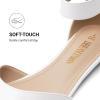 imageDREAM PAIRS Womens Low Wedge Pointed Toe Ankle Strap Dress Comfortable Casual Flats ShoesWhitePu