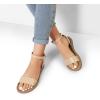 imageDREAM PAIRS Womens One Band Ankle Strap Buckle Flat SandalsNude