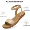 imageDREAM PAIRS Womens One Band Ankle Strap Buckle Flat SandalsNude