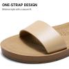 imageDREAM PAIRS Womens One Band Ankle Strap Buckle Flat SandalsNude