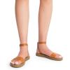 imageDREAM PAIRS Womens One Band Ankle Strap Buckle Flat SandalsTanPu