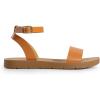 imageDREAM PAIRS Womens One Band Ankle Strap Buckle Flat SandalsTanPu