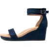 imageDREAM PAIRS Womens Open Toe Buckle Ankle Strap Platform Wedge Sandals Summer ShoesNavy