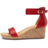 imageDREAM PAIRS Womens Open Toe Buckle Ankle Strap Platform Wedge Sandals Summer ShoesRed