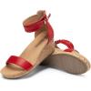 imageDREAM PAIRS Womens Open Toe Buckle Ankle Strap Platform Wedge Sandals Summer ShoesRed