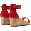 imageDREAM PAIRS Womens Open Toe Buckle Ankle Strap Platform Wedge Sandals Summer ShoesRed