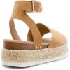 imageDREAM PAIRS Womens Platform Espadrilles Casual Ankle Strap Wide Wedge Sandals Comfortable Dressy Summer ShoesCamalsuede