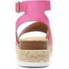 imageDREAM PAIRS Womens Platform Espadrilles Casual Ankle Strap Wide Wedge Sandals Comfortable Dressy Summer ShoesHot Pink