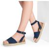 imageDREAM PAIRS Womens Platform Espadrilles Casual Ankle Strap Wide Wedge Sandals Comfortable Dressy Summer ShoesNavysuede