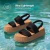 imageDREAM PAIRS Womens Platform Water Sandals Adjustable Lightweight Waterproof Summer Beach Wedge Chunky SandalsBlack