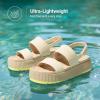 imageDREAM PAIRS Womens Platform Water Sandals Adjustable Lightweight Waterproof Summer Beach Wedge Chunky SandalsSand