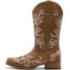 imageDREAM PAIRS Womens Western Cowboy Boots Square Toe Embroidered Mid Calf Boots Western Chunky Low Heel for Country Music Festivals Theme Party and ConcertTan