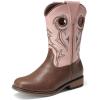 imageDREAM PAIRS Boys Cowboy Boots Kids Classic Western Boots Square Toe Girls Cowgirl Boots for ToddlerLittle KidBig KidPink