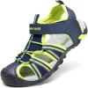 imageDREAM PAIRS Boys Girls Outdoor Summer Sport Athletic Sandals for ToddlerLittleBig KidNavyNeon Green