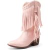 imageDREAM PAIRS Girls Cowboy Boots with Tassel Fringe Cowgirl Boots Kids Western Boots Stylish amp ComfortablePink