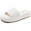 imageDREAM PAIRS Women Platform Slides Sandals Espadrilles Slip On Low Wedge Summer Open Toe Bohemia Dressy Beach Vacation ShoesWhite