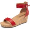 imageDREAM PAIRS Womens Open Toe Buckle Ankle Strap Platform Wedge Sandals Summer ShoesRed
