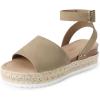 imageDREAM PAIRS Womens Platform Espadrilles Casual Ankle Strap Wide Wedge Sandals Comfortable Dressy Summer ShoesTaupe