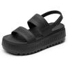 imageDREAM PAIRS Womens Platform Water Sandals Adjustable Lightweight Waterproof Summer Beach Wedge Chunky SandalsAll Black