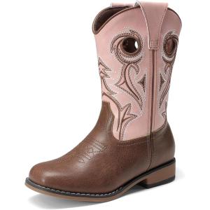 imageDREAM PAIRS Boys Cowboy Boots Kids Classic Western Boots Square Toe Girls Cowgirl Boots for ToddlerLittle KidBig KidPink