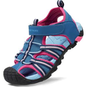 imageDREAM PAIRS Boys Girls Outdoor Summer Sport Athletic Sandals for ToddlerLittleBig KidNavyFuchsiaMint