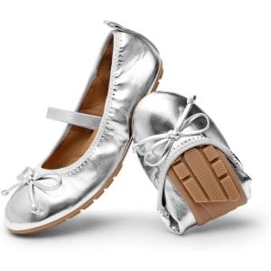 imageDREAM PAIRS Little Girls Toddler Ballet Flats Dress Shoes Mary Janes ShoesSilver