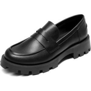 imageDREAM PAIRS Womens Loafers Lug Sole Slip On Platform Chunky Penny Loafers for Women Dressy and Work Business Casual Shoes for WomenBlackpu