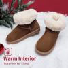 imageDREAM PAIRS Girls Boys Boots Kids Faux Fur Lined Winter Snow FuzzyClassic Kids Mid BootChesnut