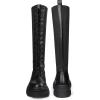 imageDREAM PAIRS Knee High Boots Women Fashion Combat Boots Chunky Platform Lace Up Lug Sole Boots For Women