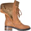 imageDREAM PAIRS Womens Winter Lace up Mid Calf Combat Riding Military BootsCamela
