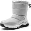 imageDREAM PAIRS Boys Girls Snow Boots Lightweight Slip Resistant Mid Calf Winter Shoes for LittleBig KidGrey