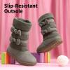 imageDREAM PAIRS Girls Winter Snow Boots Faux Fur Lined Mid Calf ShoesGreyPu