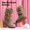 imageDREAM PAIRS Girls Winter Snow Boots Faux Fur Lined Mid Calf ShoesKhaki