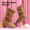 imageDREAM PAIRS Girls Winter Snow Boots Faux Fur Lined Mid Calf ShoesKlovecamel