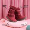 imageDREAM PAIRS Girls Winter Snow Boots Faux Fur Lined Mid Calf ShoesRed