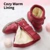 imageDREAM PAIRS Girls Winter Snow Boots Faux Fur Lined Mid Calf ShoesRed