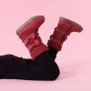 imageDREAM PAIRS Girls Winter Snow Boots Faux Fur Lined Mid Calf ShoesRed