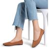 imageDREAM PAIRS Womens Pointed Toe Flats Comfortable Flexible Cushioned Slip On Business Work Office Casual Suede Ballet Flats Dress ShoesBrown