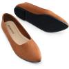 imageDREAM PAIRS Womens Pointed Toe Flats Comfortable Flexible Cushioned Slip On Business Work Office Casual Suede Ballet Flats Dress ShoesBrown