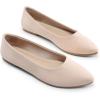 imageDREAM PAIRS Womens Pointed Toe Flats Comfortable Flexible Cushioned Slip On Business Work Office Casual Suede Ballet Flats Dress ShoesNude