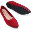 imageDREAM PAIRS Womens Pointed Toe Flats Comfortable Flexible Cushioned Slip On Business Work Office Casual Suede Ballet Flats Dress ShoesRed