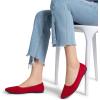 imageDREAM PAIRS Womens Pointed Toe Flats Comfortable Flexible Cushioned Slip On Business Work Office Casual Suede Ballet Flats Dress ShoesRed