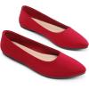 imageDREAM PAIRS Womens Pointed Toe Flats Comfortable Flexible Cushioned Slip On Business Work Office Casual Suede Ballet Flats Dress ShoesRed
