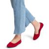 imageDREAM PAIRS Womens Pointed Toe Flats Comfortable Flexible Cushioned Slip On Business Work Office Casual Suede Ballet Flats Dress ShoesRed