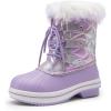 imageDREAM PAIRS Cozy Kids Snow Boots Warm amp WaterResistant Winter Boots with Faux Fur for AllDay Play NonSlip Mid Calf BootsLight Purple