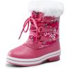 imageDREAM PAIRS Cozy Kids Snow Boots Warm amp WaterResistant Winter Boots with Faux Fur for AllDay Play NonSlip Mid Calf BootsRose Red