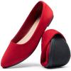 imageDREAM PAIRS Womens Pointed Toe Flats Comfortable Flexible Cushioned Slip On Business Work Office Casual Suede Ballet Flats Dress ShoesRed