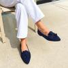 imageDREAM PAIRS Flats for Women Pointed Toe Foldable Knit Ballet Flats Comfortable SlipOn Dress Shoes Elegant Bow Flats for Work Office Business Casual TravelNavy