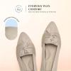 imageDREAM PAIRS Flats for Women Pointed Toe Foldable Knit Ballet Flats Comfortable SlipOn Dress Shoes Elegant Bow Flats for Work Office Business Casual TravelNude